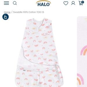 Halo SleepSack Swaddle in Soft White and Pink